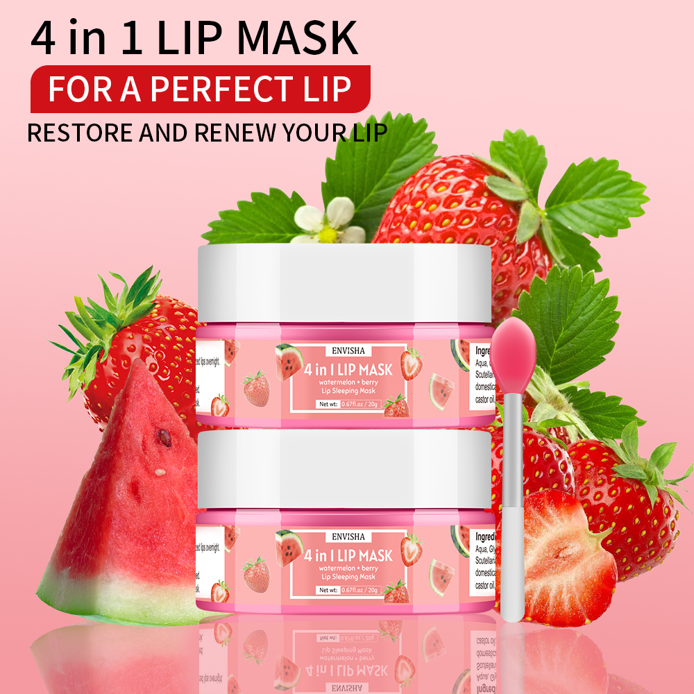 Korean Pure Magnificence 4-in-1 Day and Evening Restore Lip Balm: Nourishing Lip Care Sleep Masks for Dry and Cracked Lips