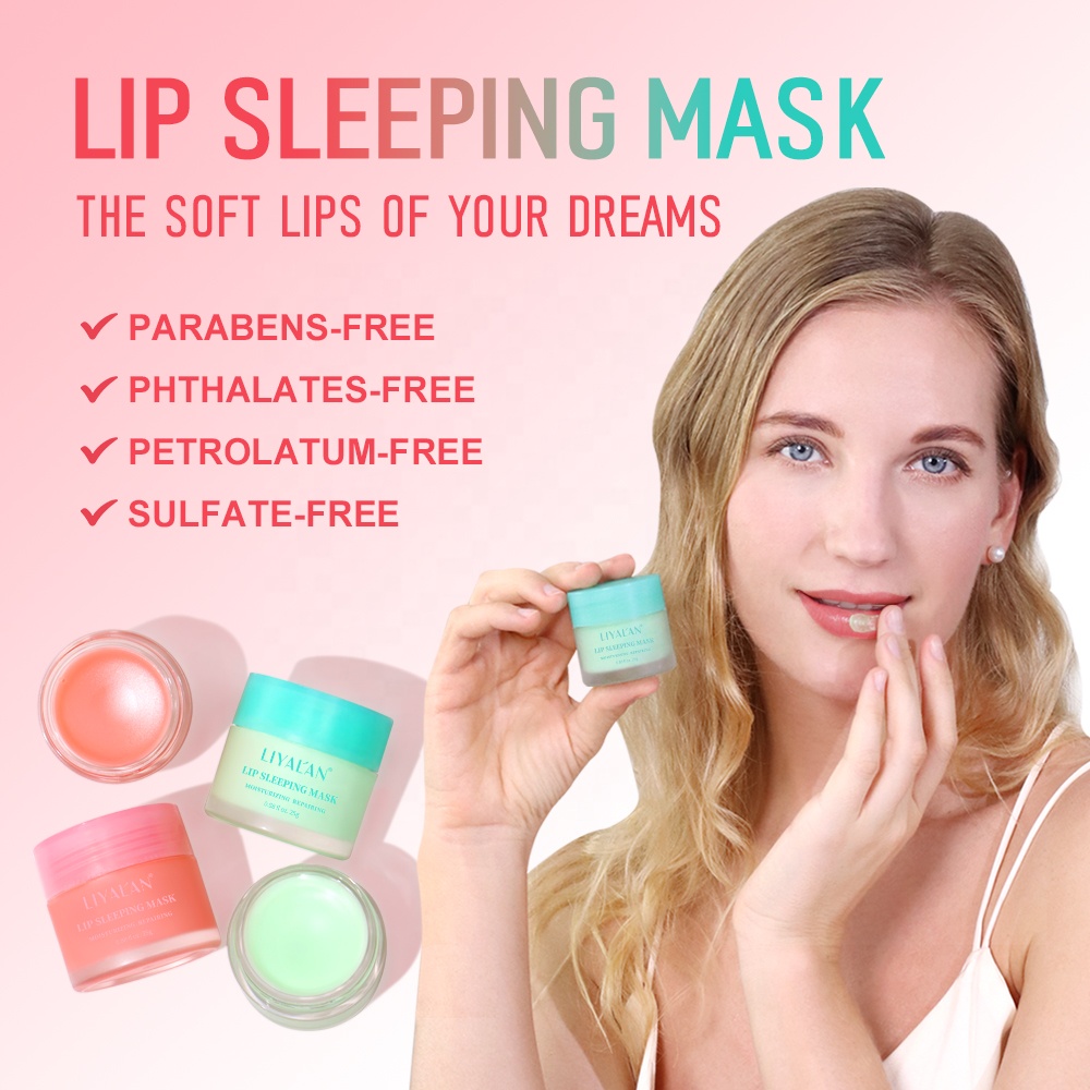 Non-public Label Hydrating & Repairing Easy Lip Masks – Pink & Blue Lip Sleeping Masks for Plumping Care